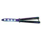 Cumpara ieftin Briceag Fluture Antrenament Ideallstore, Butterfly Rainbow Strike, 21.5cm, Otel, Multicolor, Flipping Trick-uri