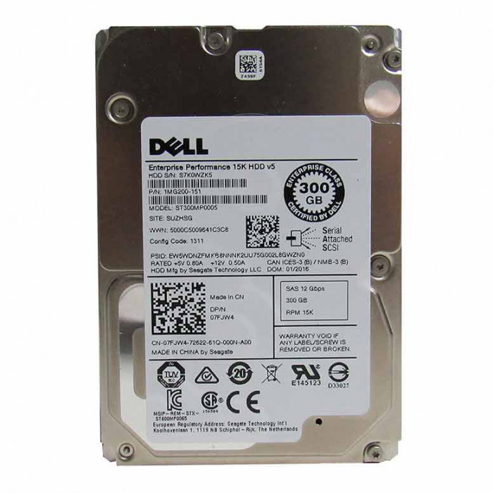 Hard disk server DELL 300GB 10K 12Gbps 2.5&quot; DP/N YJ2KH RDKH0