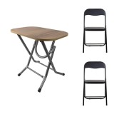 Masa plianta cu blat MDF 40x60x58 cm si 2 scaune pliabile pentru bucatarie