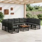 Cumpara ieftin Set de canapele de exterior 10 buc. Negru si Gri inchis