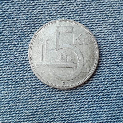 5 Korun 1930 Cehoslovacia argint foto