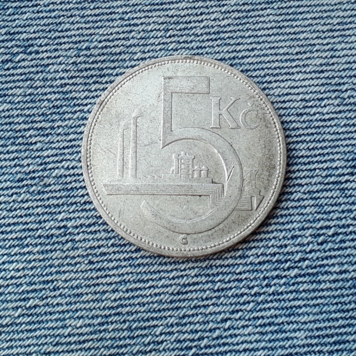 5 Korun 1930 Cehoslovacia argint