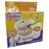 Set Dentist Jucarie Copii, Trusa Stomatolog, Ochelari, Penseta, 4 Dinti, +3 Ani