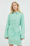 Cumpara ieftin Herskind rochie din bumbac culoarea verde, mini, drept