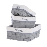 Cumpara ieftin Set 3 cosuri depozitare gri 20 x 20 x 10,5 cm, 25 x 25 x 12 cm, 30 x 30 x 14 cm