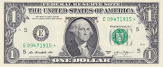 Bancnota Statele Unite ale Americii 1 Dolar 2013 - PNew UNC ( E , star note ) foto