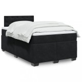 VidaXL Pat box spring cu saltea, negru, 120x200 cm, catifea 3288596