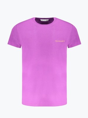 Tricou barbati cu decolteu la baza gatului din bumbac, Violet, XL foto