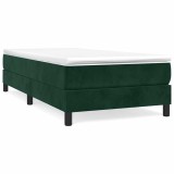Cumpara ieftin Cadru de pat cu arcuri, verde inchis, 80x200 cm, catifea