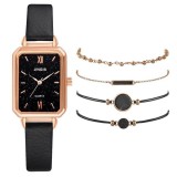 Ceas Efb Jingis quartz cu curea neagra si set bratari