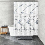 Kleine Wolke Perdea de dus &bdquo;Marble&rdquo; 180x200 cm, alb si gri GartenMobel Dekor, vidaXL