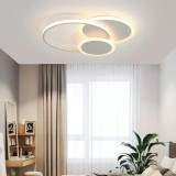 Lustra LED cu telecomanda SILVIAN, 58W, 3 Cercuri, lumina Rece/Calda/Neutra, Dimabila, Alb, Alessandro DESIGN