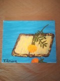 TABLOU PE PANZA CU SASIU NOU 24X30 CM CRAITA PRET 20 LEI PICTOR FLORIAN