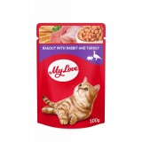 My Love Hrana umeda pisici - tocana de iepure si curcan set 24 0,1kg