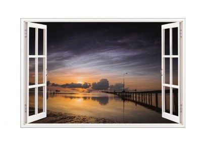 Sticker decorativ, Fereastra 3D, Ocean, 85 cm, 593STK foto
