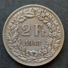 Moneda de argint - 2 Francs 1943 B, Elvetia - B 2156