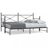 VidaXL Pat de zi cu șutul fără saltea Negru 90x190 cm Oțel