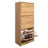 Cumpara ieftin Pantofar 3 compartimente pal maro stejar artisan Vivat 50x28x116 cm