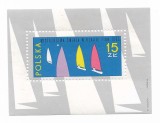Polonia - Campionatul Mondial de Navigatie la clasa Finn Dinghy, desfasurat la Gdynia, Polonia, 1965 - colita neobliterata
