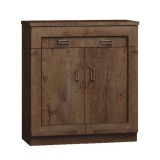 Cumpara ieftin Comoda, 2 usi, 1 sertar, din pal maro stejar lefkas, Tedy, 90x44x110 cm