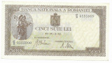 Romania - 500 LEI Aprilie 1941, filigran orizontal, UNC