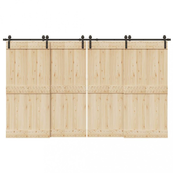 vidaXL Set feronerie pentru uși glisante, negru, 366 cm, oțel