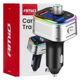 Modulator auto FM Bluetooth AMiO cu 2x USB-A, 1x USB-C, slot microSD, Hands-free, frecventa 87,5-108 MHz, alimentare 12/24V
