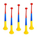 Cumpara ieftin Set 5 Vuvuzele Tricolore Stadion, Petreceri, Sport, Goarna Plastic, Sunet Puternic 127dB, Usoare 70g