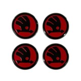 Set 4 capacele roti 60mm, pentru jante aliaj Skoda Rosu