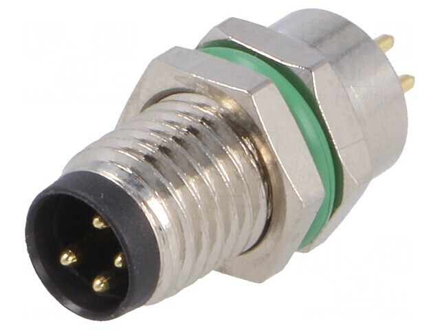 Conector M8 4-Pin pentru Montare pe Panou cu Piuliță Frontală