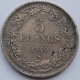 Belgia, 5 Francs 1849 Leopold I