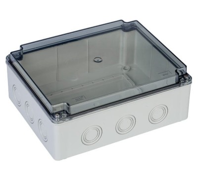 Doza cutie de jonctiune distributie 240x190x90mm aplicata transparenta forma de presetupe grad de protectie IP67 foto