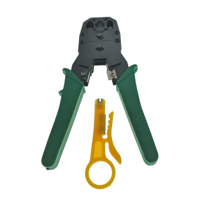 Cleste sertizare mufe RJ45 8p8c , RJ12 6p6c , RJ 11 4p4c , cu cutter fire, pentru cablare internet si telefon foto