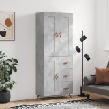vidaXL Dulap &icirc;nalt, gri beton, 69,5x34x180, lemn compozit