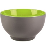 Bol Ceramic, Model Unic, Capacitate 600ml, Culoare Gri/Verde Lime