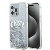 Husa iPhone 15 Pro Max DKNY Hardcase Liquid Glitter Big Logo, alb, DKHCP15XLBNAET
