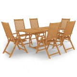 VidaXL Set mobilier de grădină, 7 piese, lemn masiv de tec