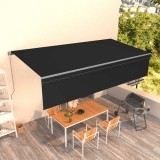 vidaXL Copertină retractabilă manual cu stor, antracit, 6x3 m 3069479