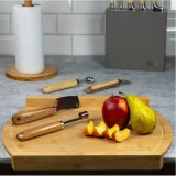 Tocator manual din bambus cu margini, dreptunghiular, 45x33x4 cm, Kinghoff