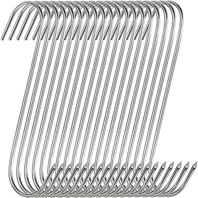 Set 40 carlige pentru suspendat carnea, tip S, otel inoxidabil, 15 cm foto