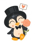 Cumpara ieftin Sticker decorativ Pinguin, Negru, 85 cm, 1213ST, Oem