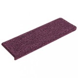 Cumpara ieftin Covorase pentru scari, 15 buc., 65x21x4 cm, violet inchis, cu margini dreptunghiulare