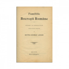 Octav-George Lecca, Familiile boierești române, 1899