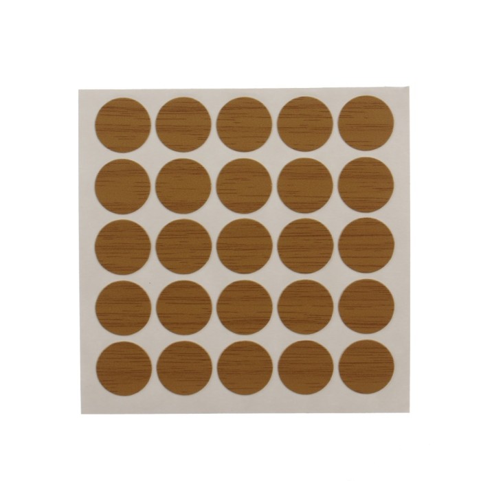 Capac mascare suruburi mobila, 12 mm, stejar, set 100 bucati