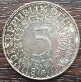 (A318) MONEDA DIN ARGINT GERMANIA - 5 MARK 1970, LIT G, 11,2 GRAME. PURITATE 625, Europa