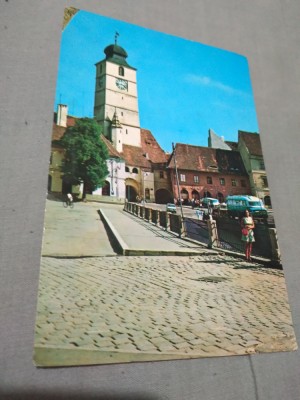 CARTE POSTALA SIBIU -TURNUL SFATULUI CIRCULATA foto