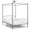 vidaXL Cadru de pat cu baldachin, gri, 120 x 200 cm, metal 284482
