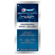 Benzi Albirea Dintilor, Crest, 3D White, Professional White LED, Concentratie 10%, 1 plic, 2 benzi