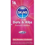 Skins-Dots &amp; Ribs Premium Prezervative Pachet 16-Latex
