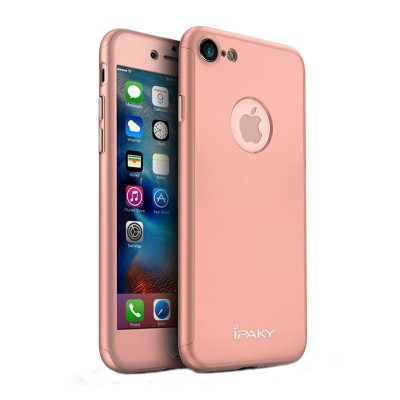 Husa de protectie pentru Apple iPhone 8, iPaky Pro Rose-Gold Original Case, acoperire completa 360 grade cu folie de protectie gratis foto